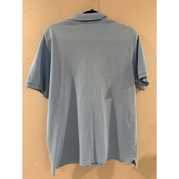 Burberry Hartford Slim Fit Polo Shirt Light Blue Check Placket Men’s Size Medium - Picture 3 of 9